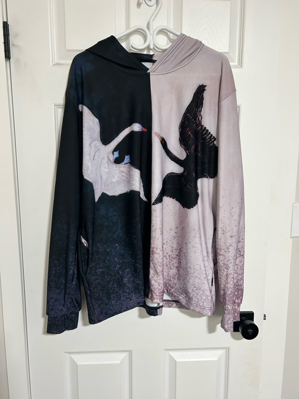 Blackmilk Split Black & Mauve Graphic Top